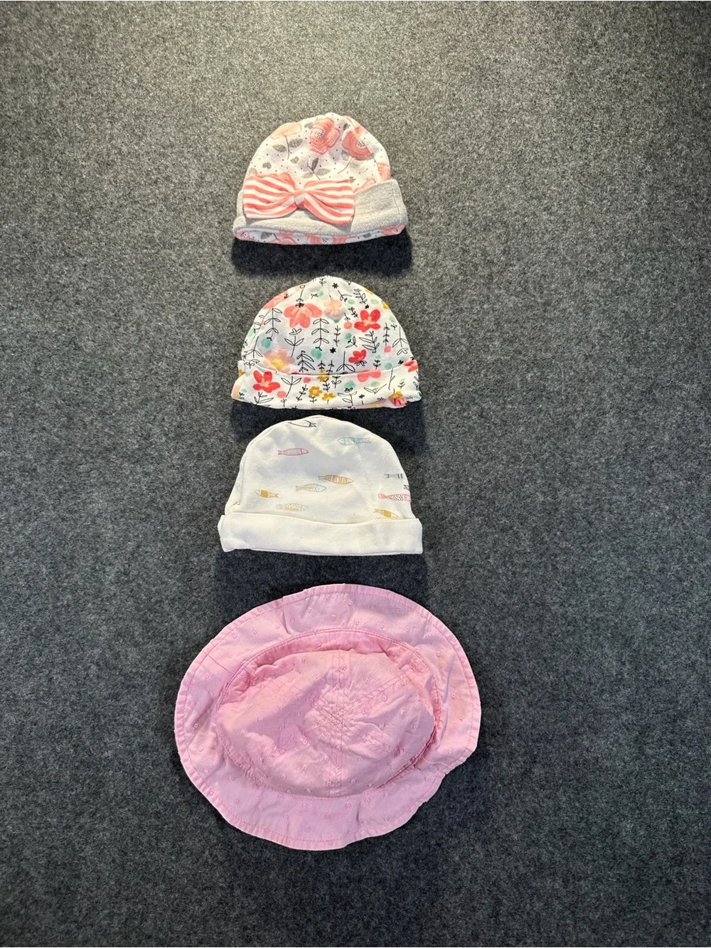 Gymboree, Jumping Bean, Gerber, Baby Hats— Pink, White, Floral, Multi